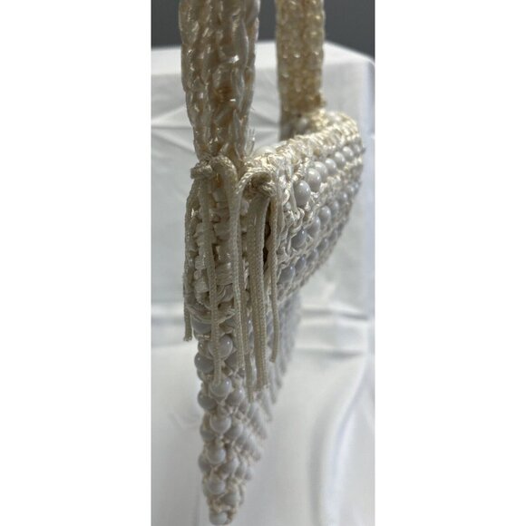 Vintage BB Shoulder Handbag Purse Beaded Tan 7”x8” Made In Hong Kong‎ - Picture 6 of 10